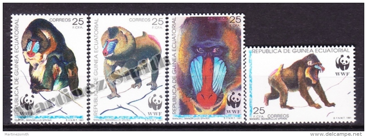 Equatorial Guinea -  Guinea Ecuatorial - Guinée Équatoriale 1991 Edifil 139- 42, WWF - Nature Protection - MNH - Guinea Ecuatorial