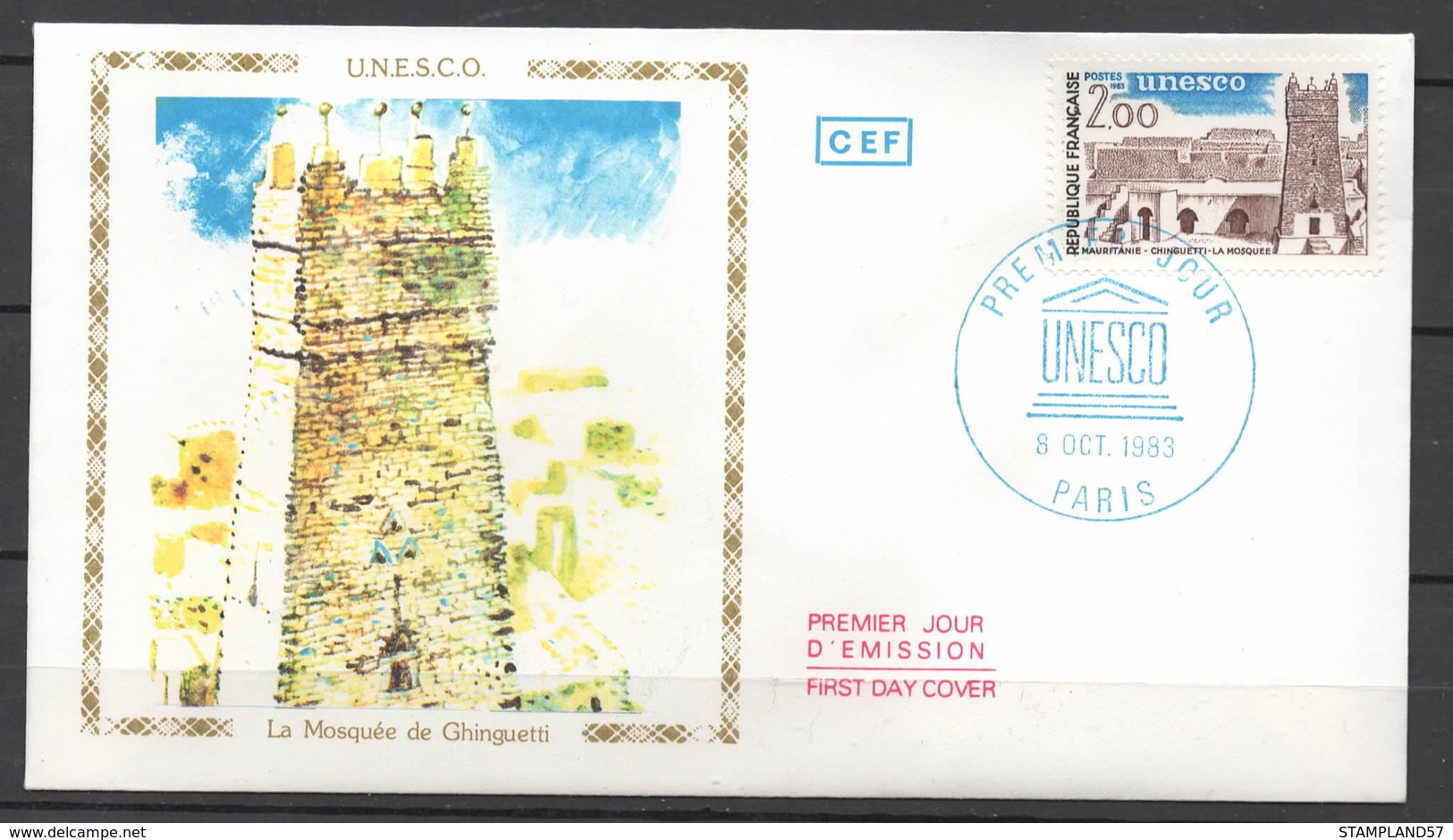 ENVELOPPE FDC CEF U.N.E.S.C.O 08-10-1983 - 1980-1989