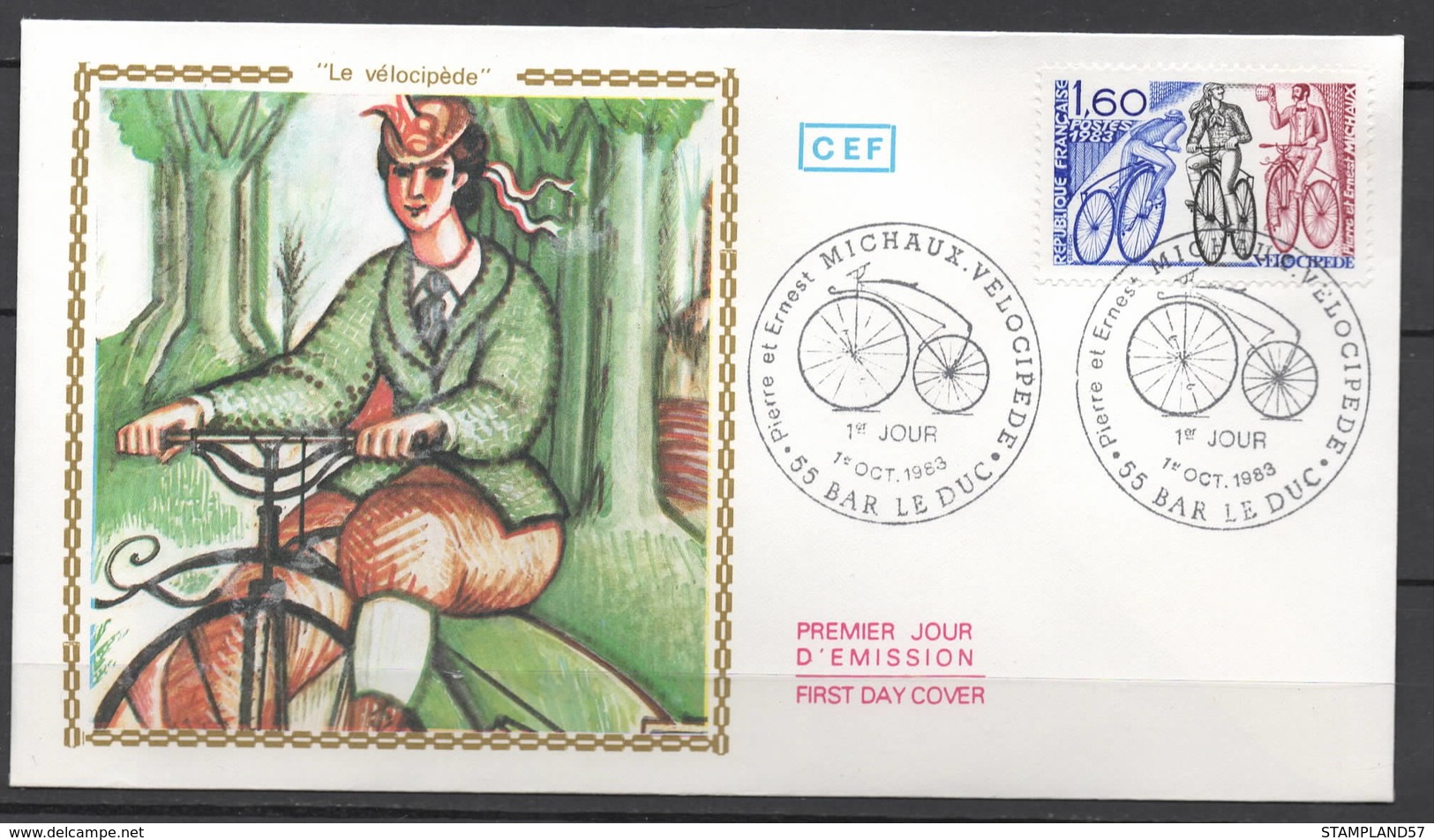 ENVELOPPE FDC CEF Le Vélocipède 01-10-1983 - 1980-1989