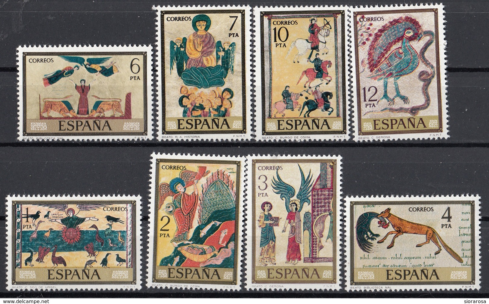 Spagna 1975 Sc. 1909/1916 Millenium Gerena Cathedral - Scenes From Apocalypse Espana Spain Full Set MNH - Unused Stamps