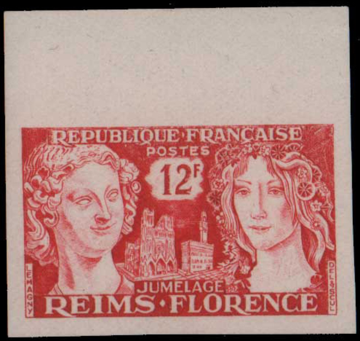 FRANCE Essais  1061 Essai En Vermillon, Bdf: Reims -Florence - Altri & Non Classificati