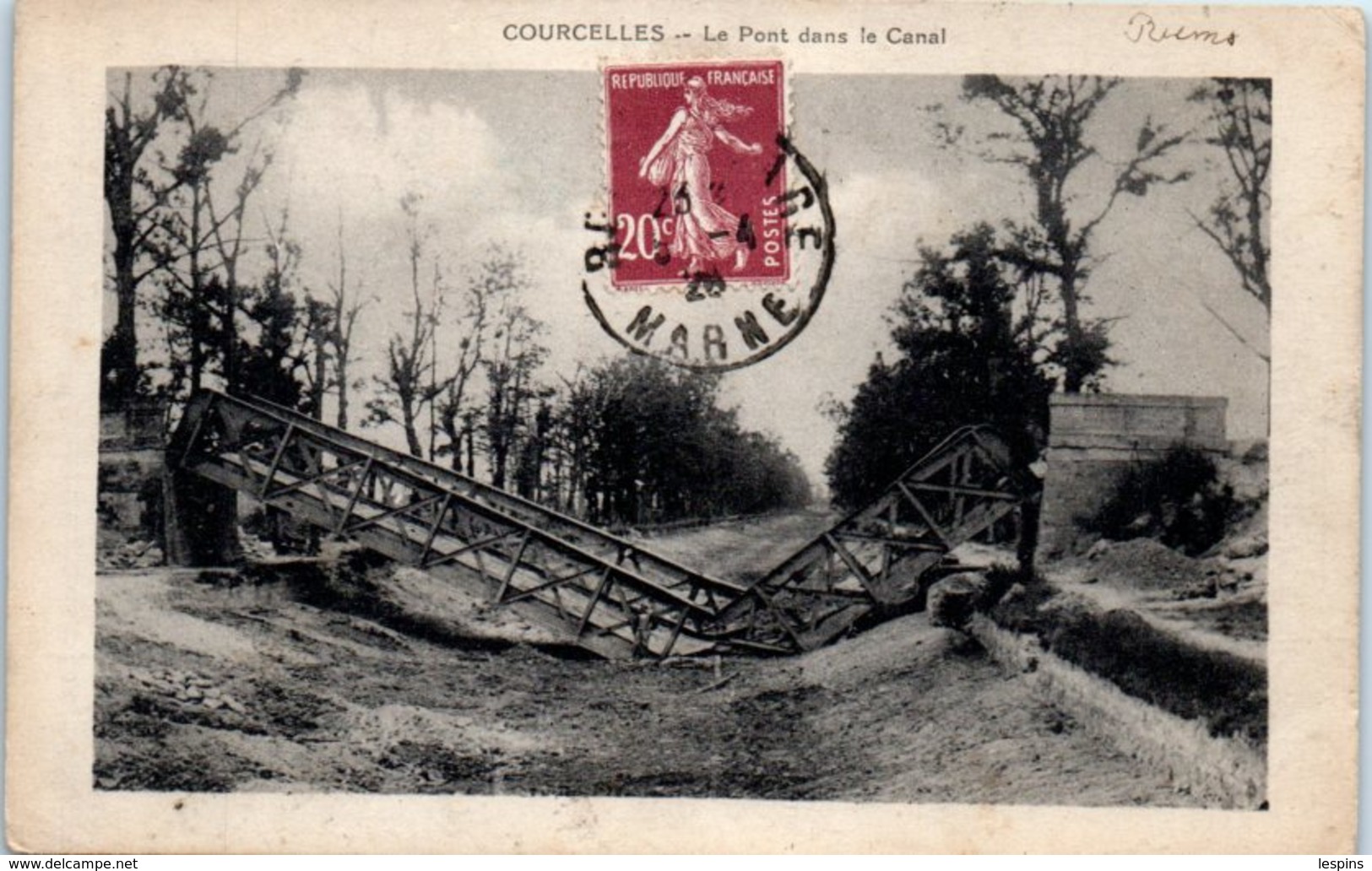 51 - COURCELLES --  Le Pont Dans Le Canal - Autres & Non Classés