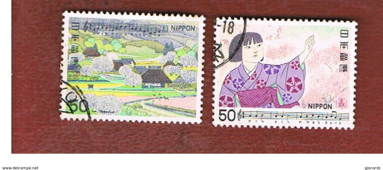 GIAPPONE  (JAPAN) - SG 1561.1562   -   1980  JAPANESE SONGS (COMPLET SET OF 2)       - USED° - Used Stamps