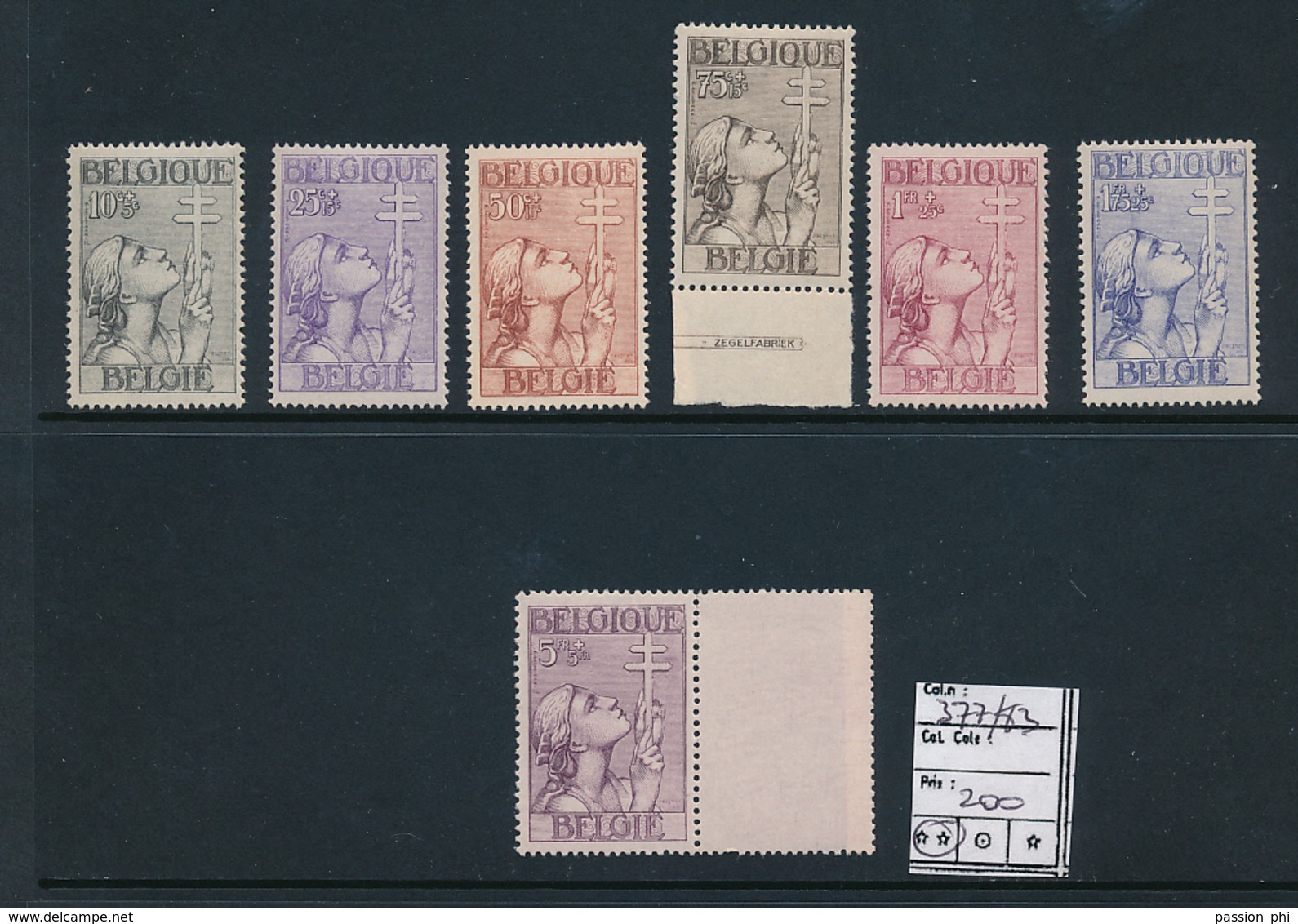 BELGIQUE COB 377/83 MNH - Neufs