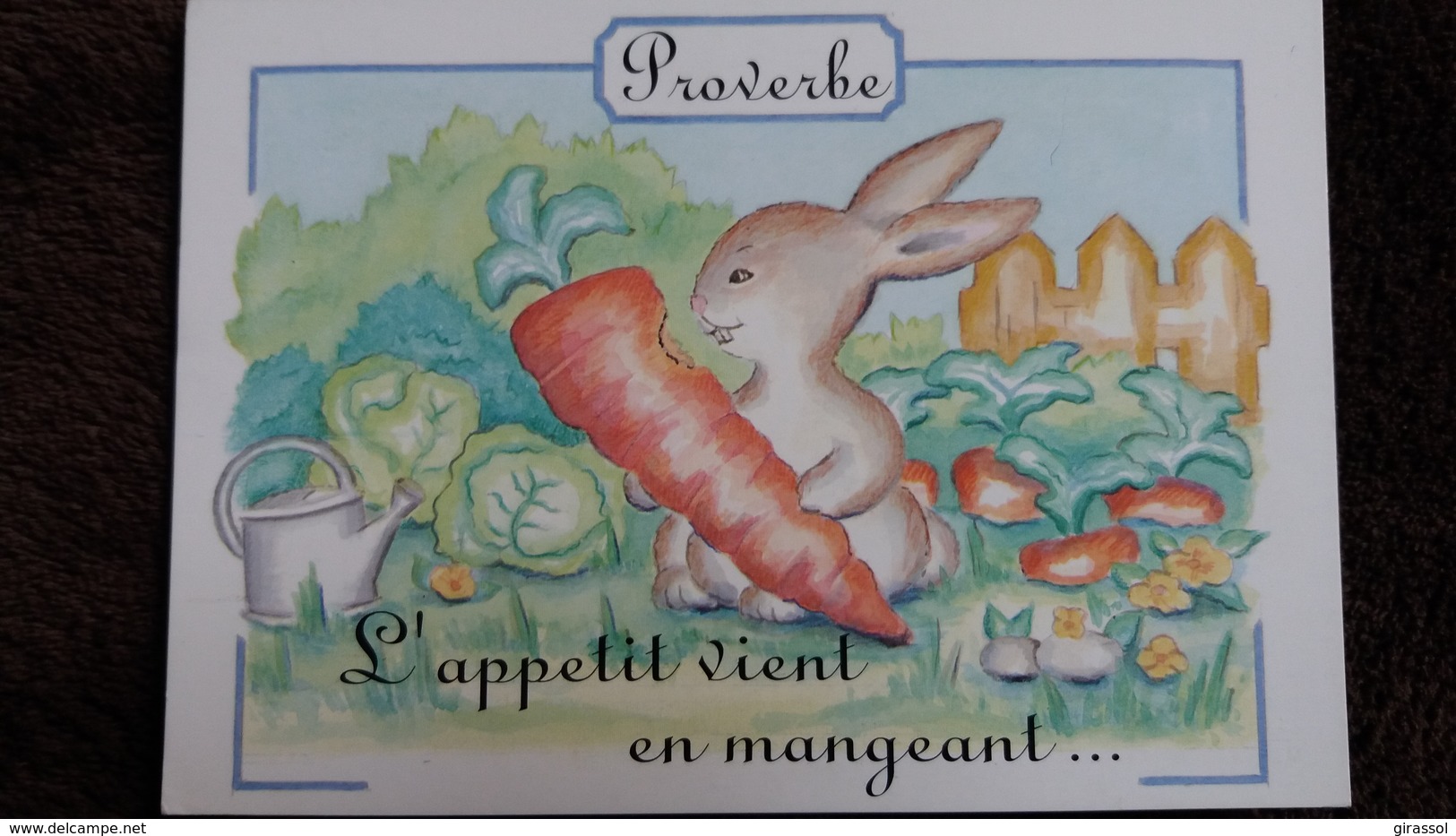 CPM LAPIN CAROTTE L APPETIT VIENT EN MANGEANT  SALADES  ILLUSTRATRICE CECILE DANIEL ED C AUBERT - Contes, Fables & Légendes