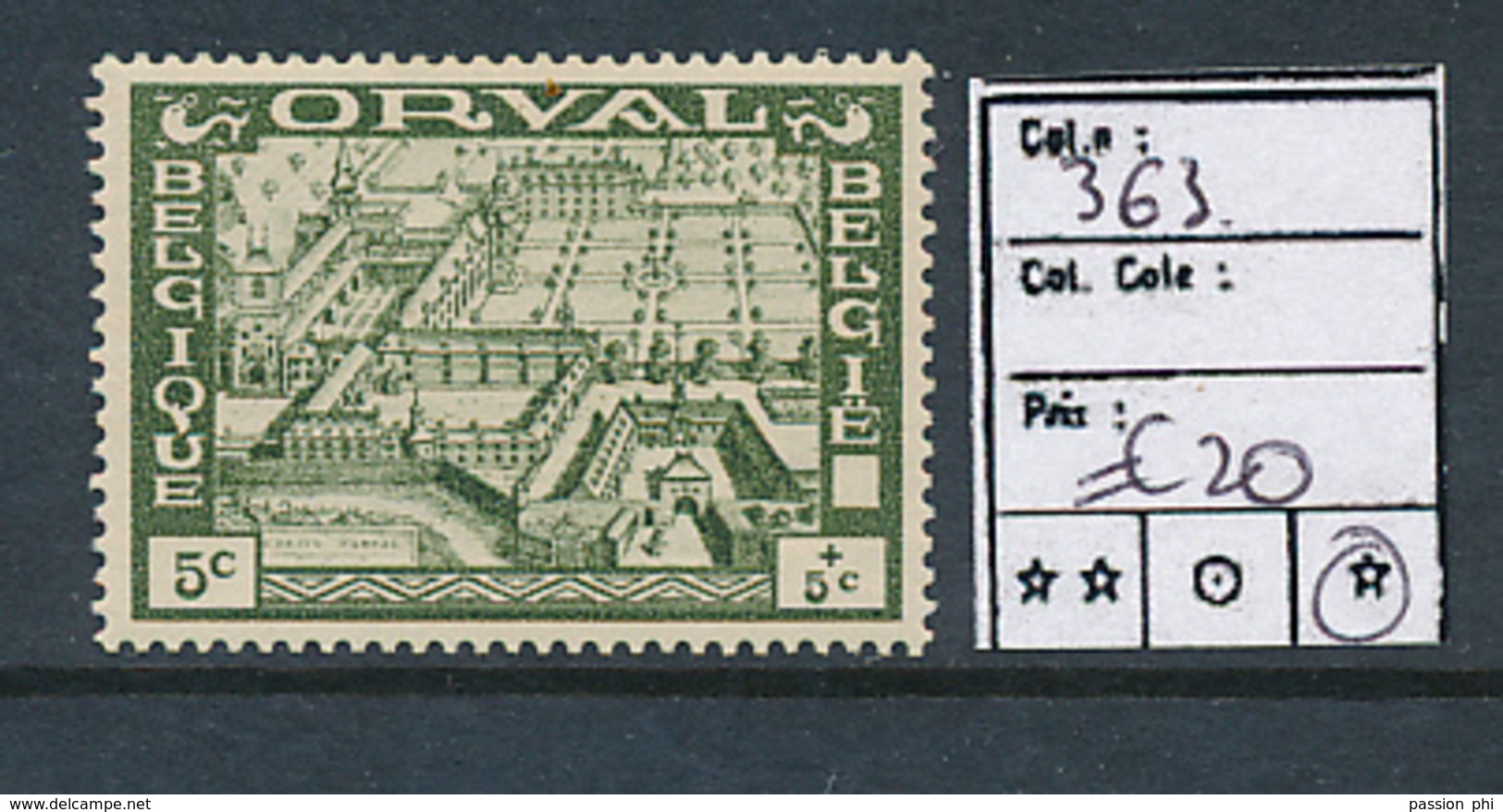 BELGIQUE COB 363 LH - Unused Stamps