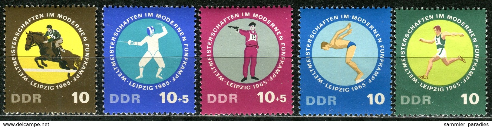 DDR - Mi 1133 / 1137 - ** Postfrisch (A) - WM Im Modernen Fünfkampf - Nuovi