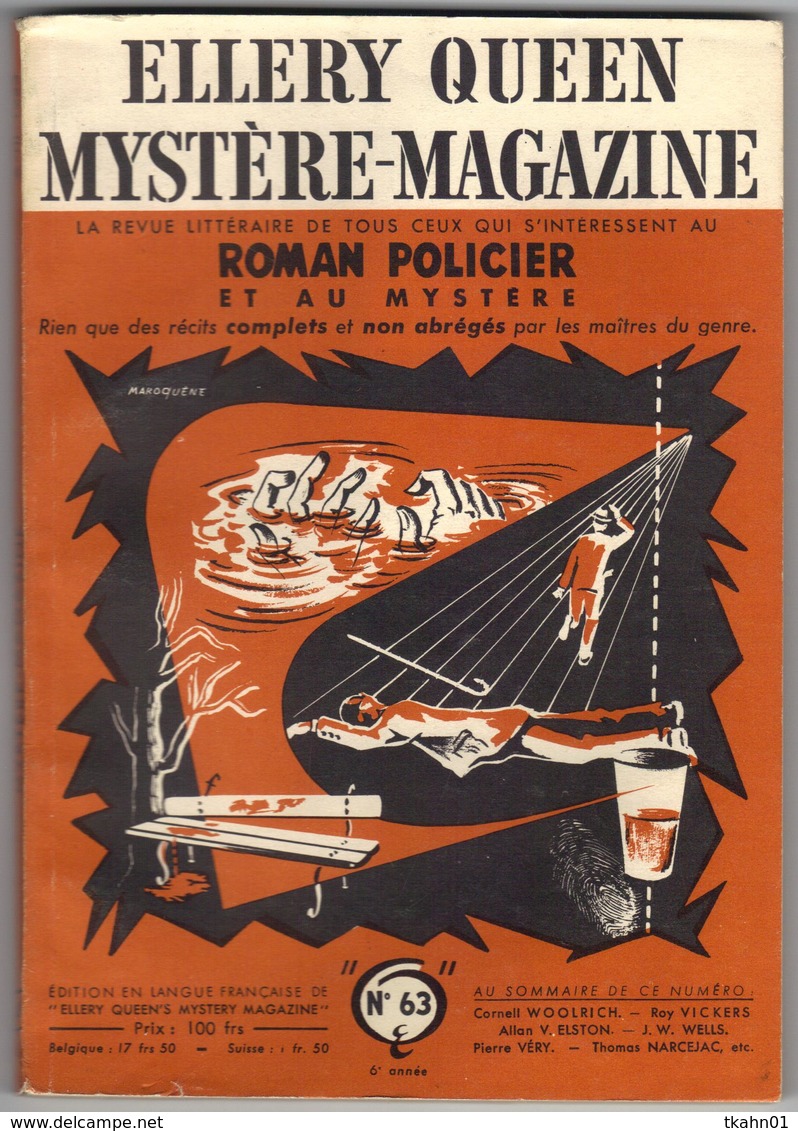 MYSTERE-MAGAZINE N° 63  DE 1953 - Opta - Ellery Queen Magazine