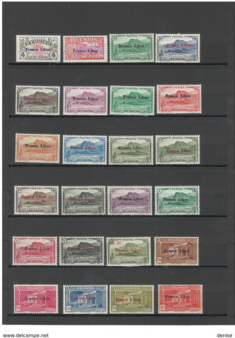 Réunion - France Libre - Série Complete* Sauf  Yvert 189 - 45 Valeurs - Unused Stamps