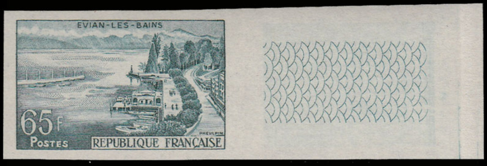 FRANCE Essais  1131 Essai En Bleu Vert, Bdf: Evian Les Bains, Lac De Genève - Autres & Non Classés