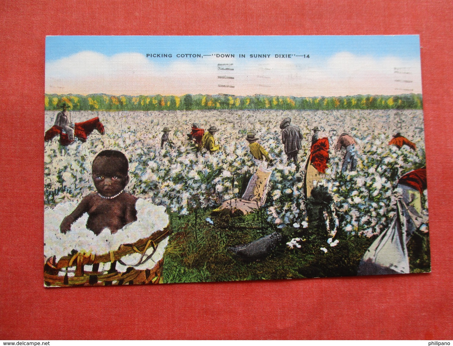 Picking Cotton   Down In Sunny Dixie   Black Americana      Ref 3173 R - Black Americana