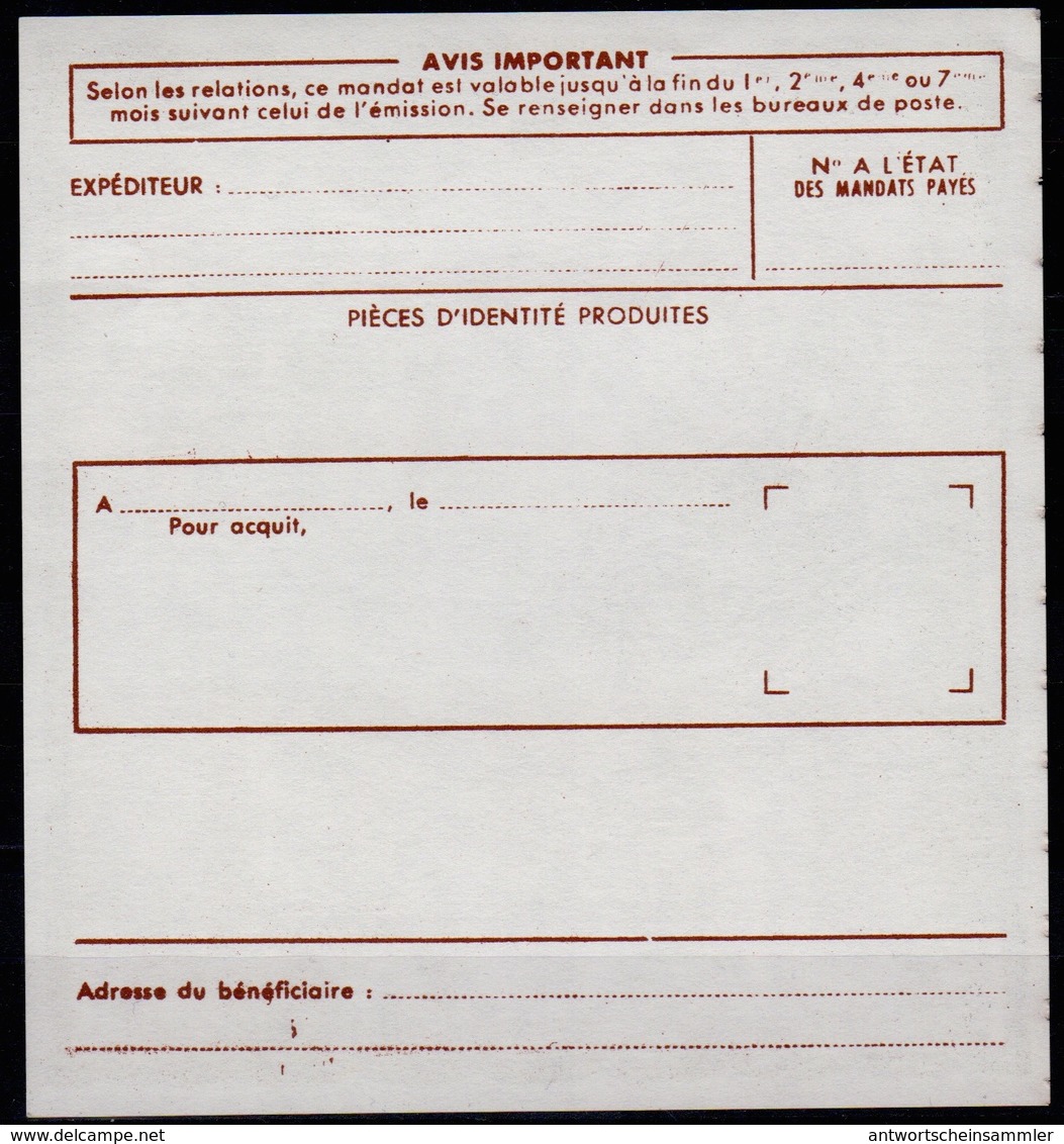 FRANCE COURS D'INSTRUCTION 4 Documents D'Essai Mandats Postal, Cheque De Voyage Avec Et Sans Surcharges SPECIMEN - Chèques & Chèques De Voyage