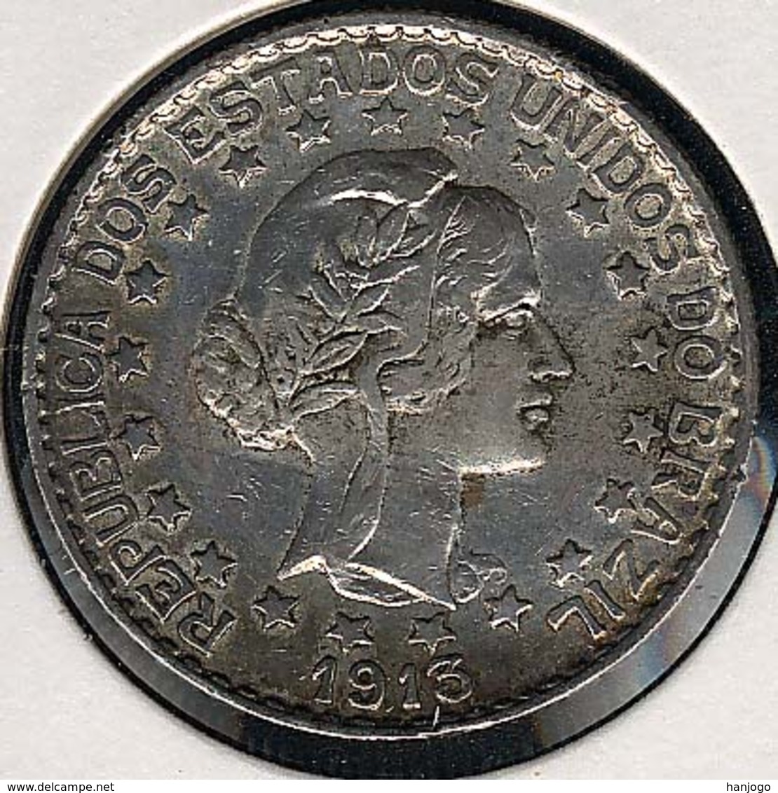 Brasilien. 2000 Reis 1913 A, Silber, XF - Brazilië