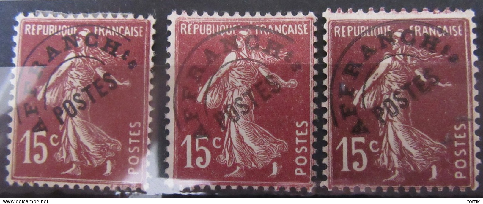 France - Lot De 31 Timbres Semeuse Préoblitérés Sur Charnières Dont Multiples Pour étude - Dont YT N°47 Et 60 - 1893-1947