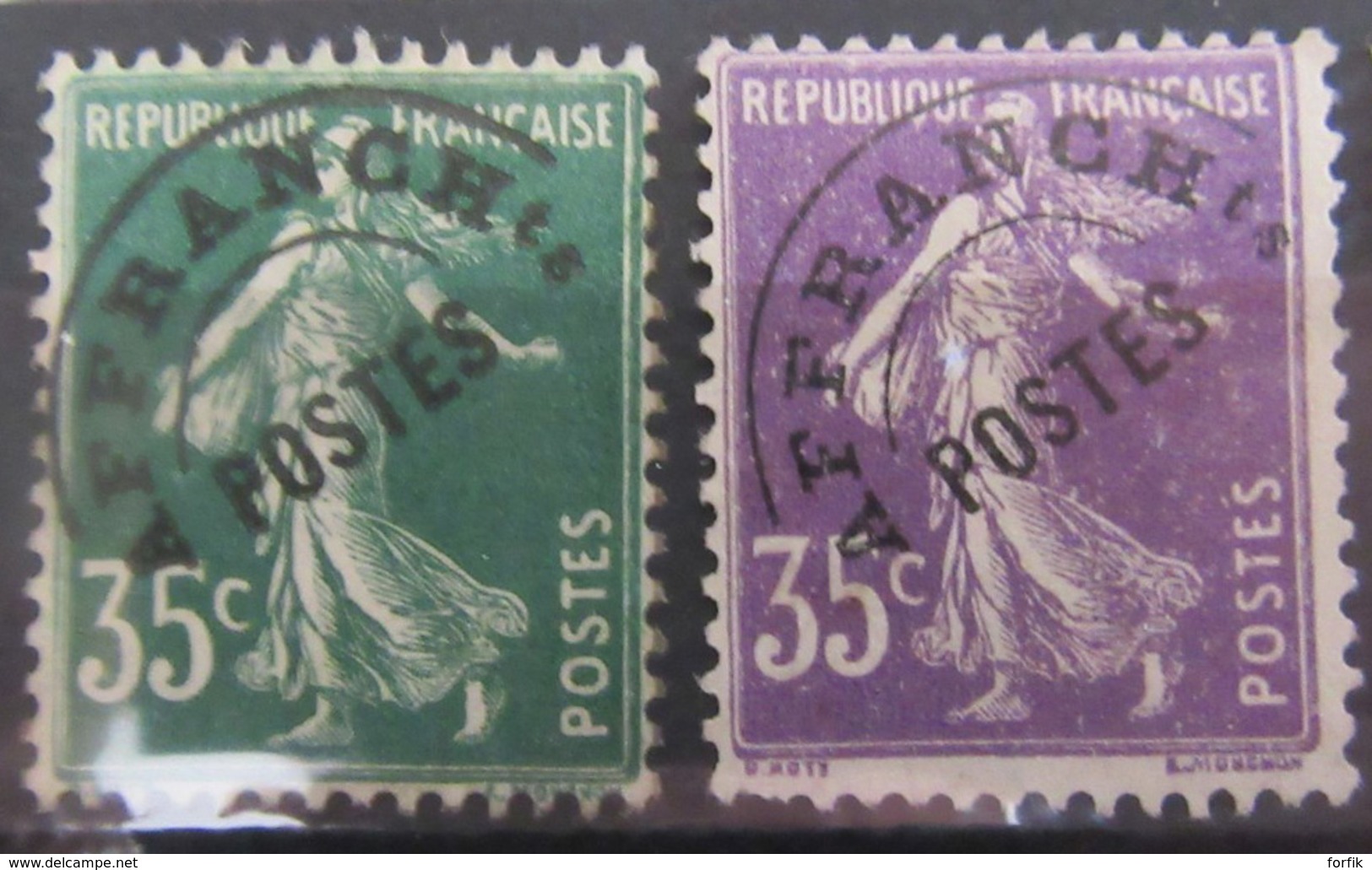 France - Lot de 31 timbres Semeuse Préoblitérés sur charnières dont multiples pour étude - Dont YT n°47 et 60