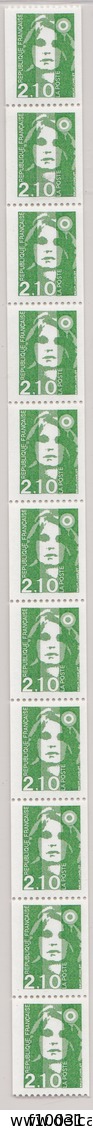 FRANCE Roulette N°90 (11 Timbres 3 N° Rouge 200,205 -210) Timbre N° 2627** - Roulettes