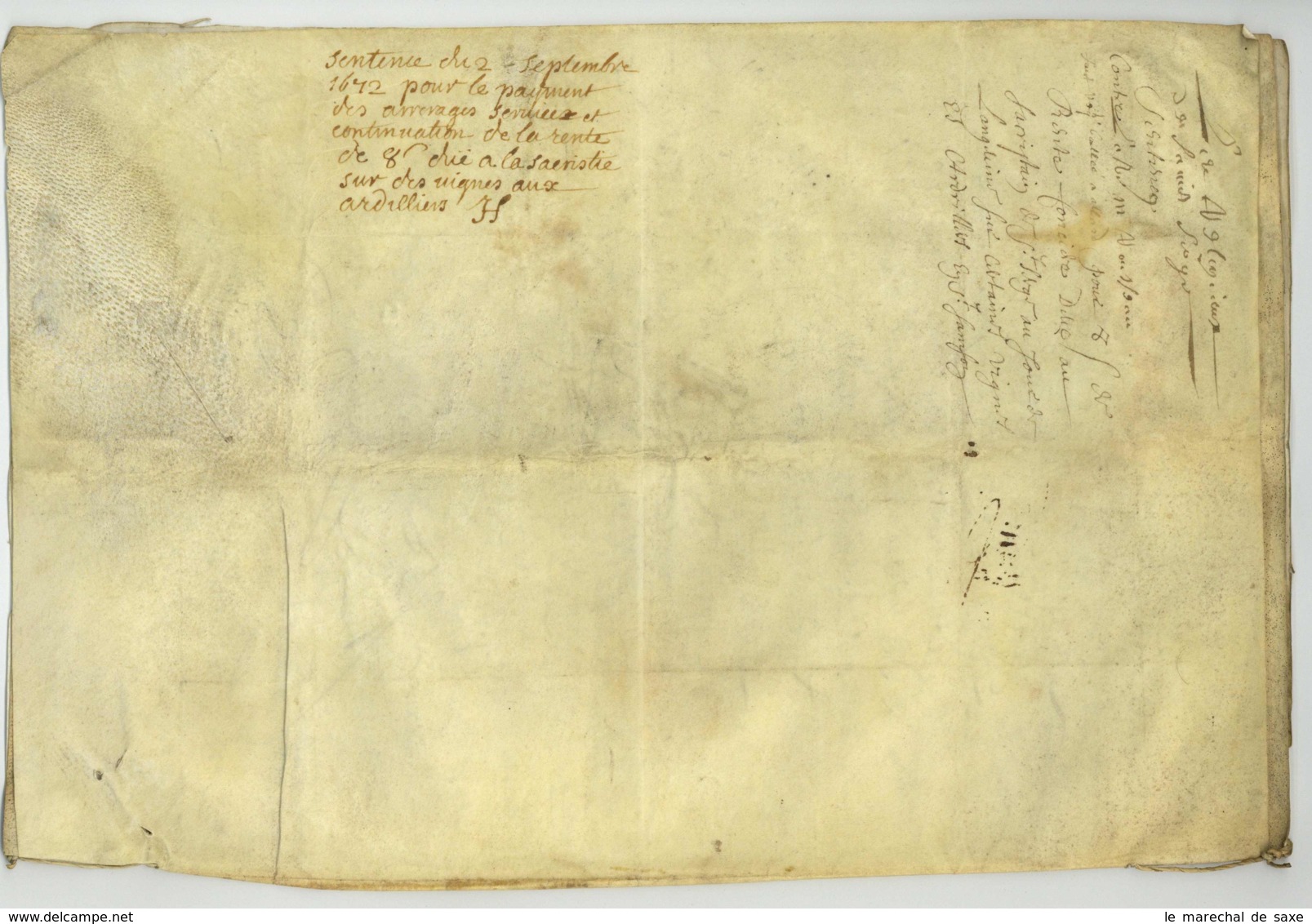 ANGERS 1672 Parchemin 6 Pp. Briffault Renard - Manuscrits