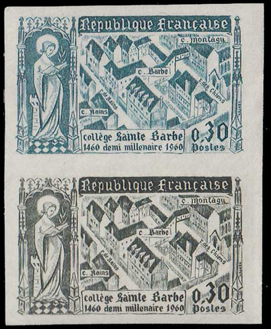 FRANCE Essais  1280 Paire D'essais En Bleu Et Noir: Collège Ste. Barbe - Autres & Non Classés