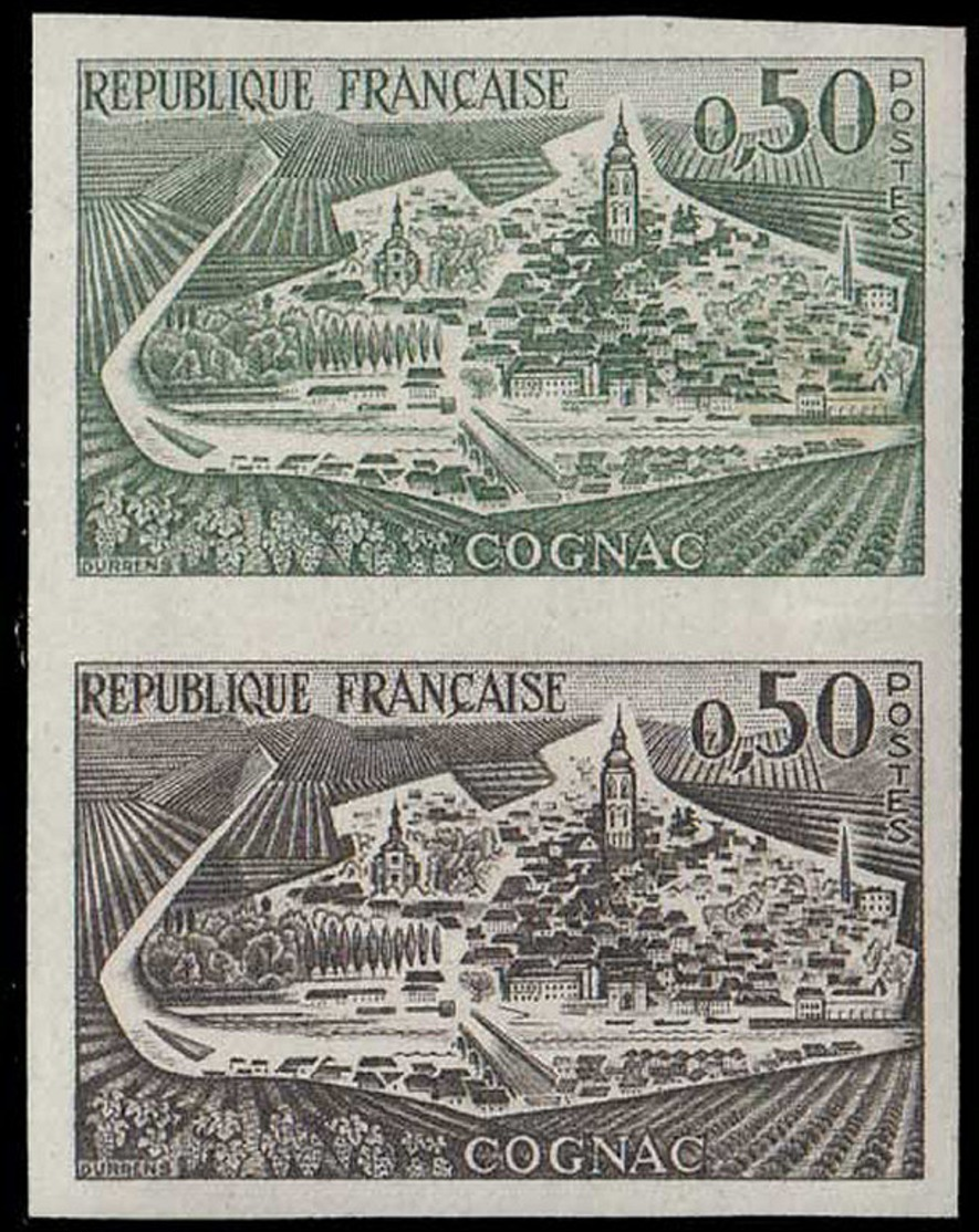 FRANCE Essais  1314 Paire D'essais En Vert Et Noir: Cognac, Vignes - Sonstige & Ohne Zuordnung