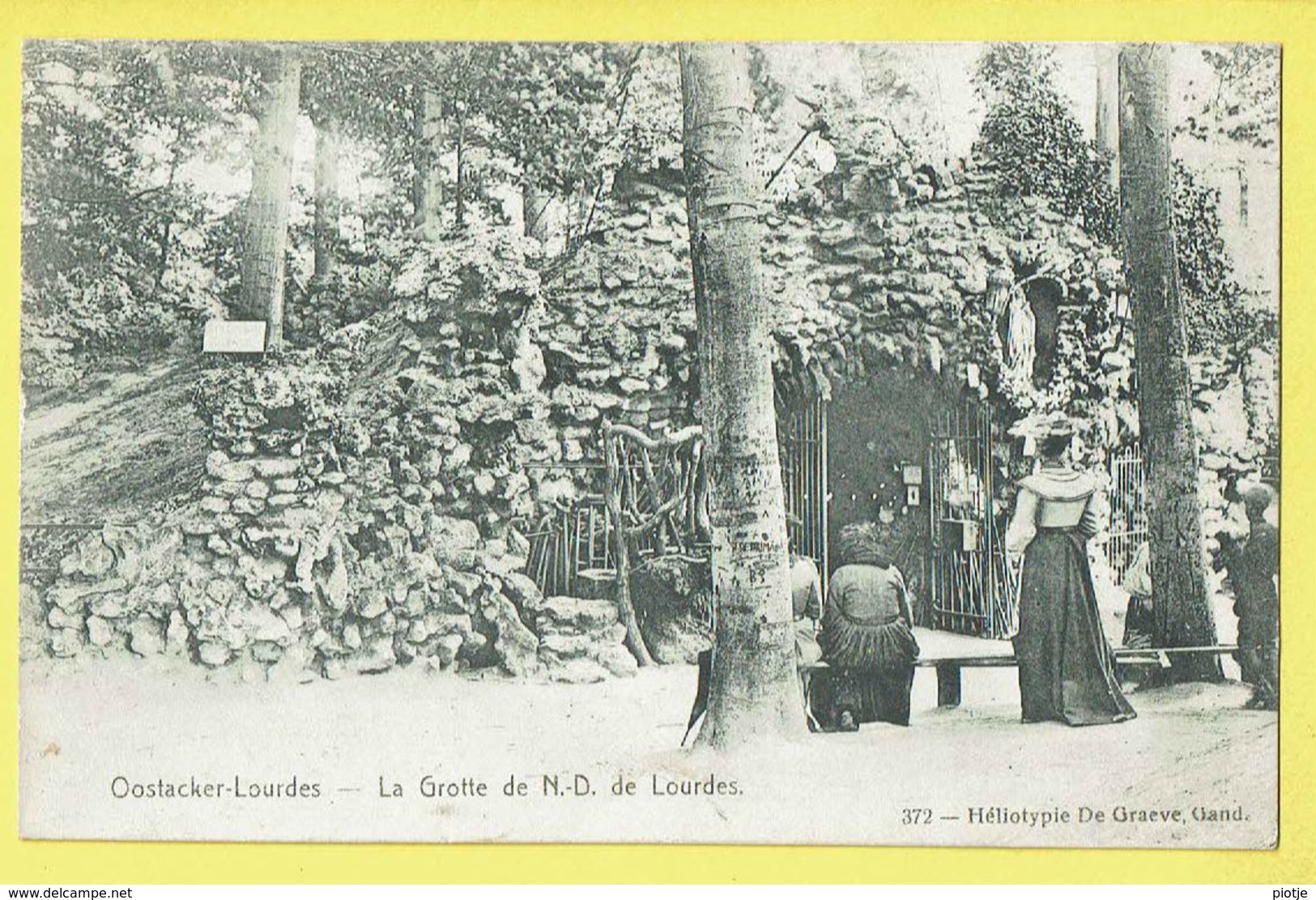 * Oostakker - Oostacker (Gent - Gand) *  (Héliotypie De Graeve, Nr 372) Grotte De ND De Lourdes, Animée, Rare - Gent