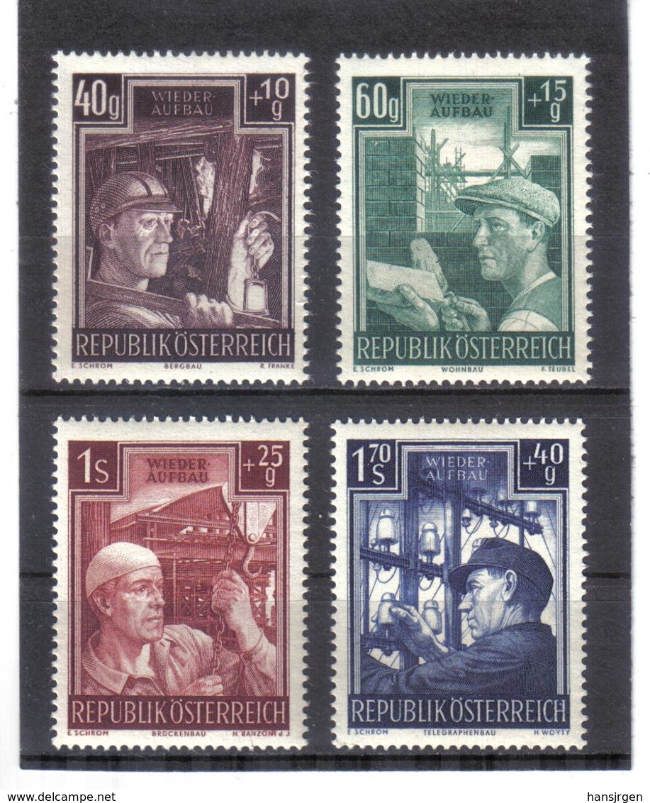 BAU265 ÖSTERREICH 1951 MICHL 960/63 ** Postfrisch SIEHE ABBILDUNG - Neufs