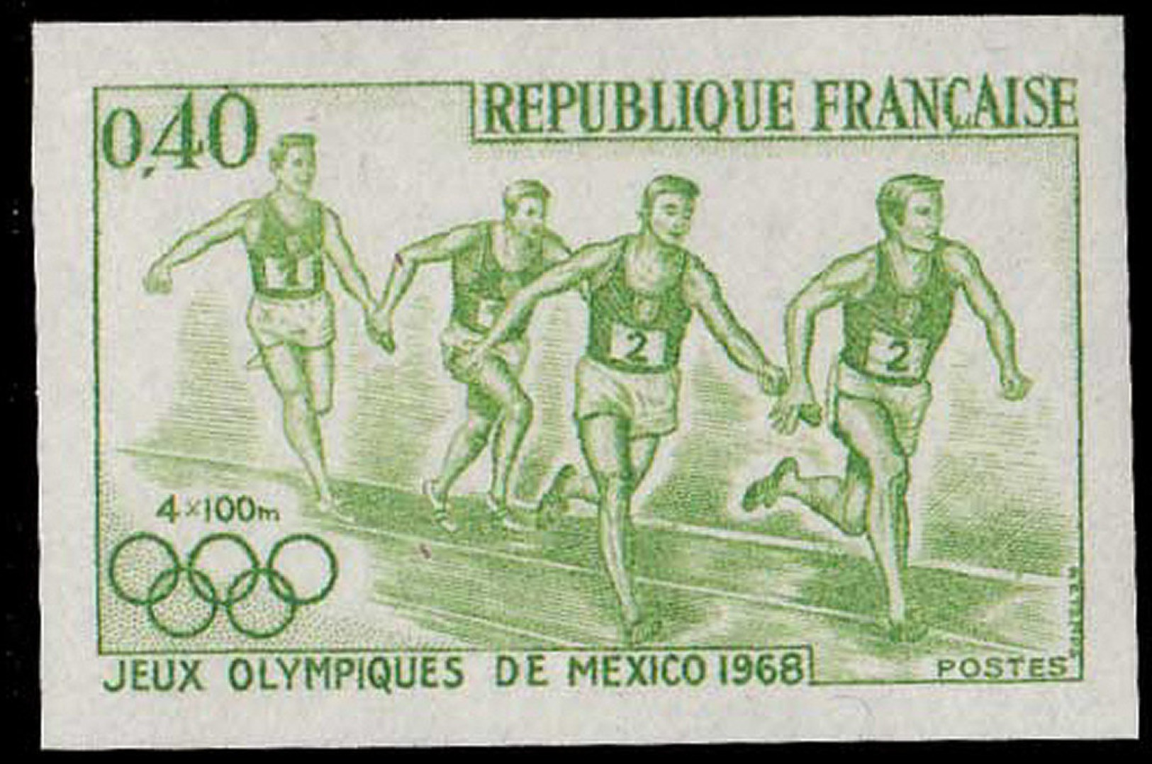 FRANCE Essais  1573 Essai En Vert: Jeux Olympiques De Mexico 1968, Relais - Other & Unclassified