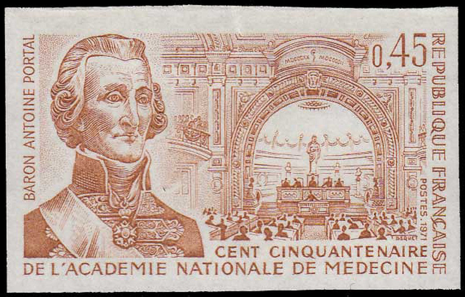 FRANCE Essais  1693 Essai En Brun Jaune: 150°an De L'académie De Médecine, Baron Portal - Other & Unclassified