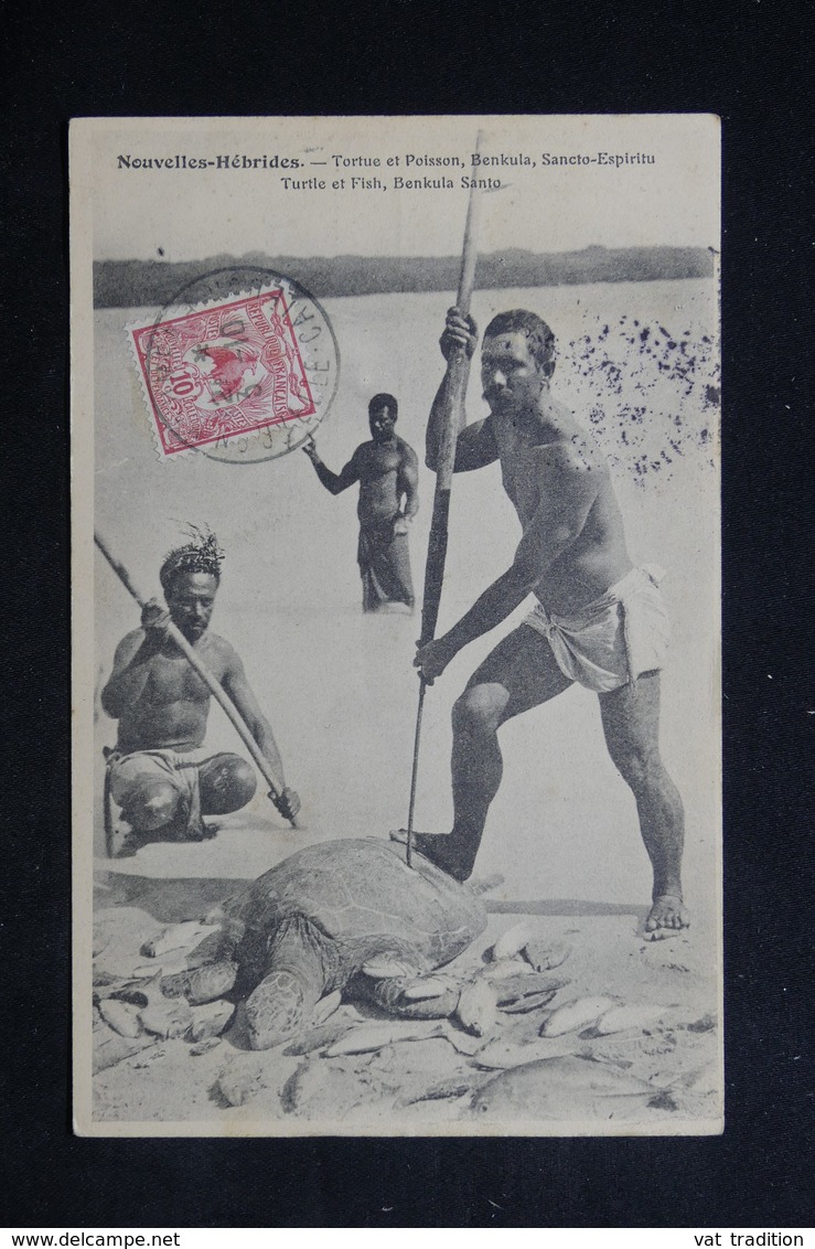 NOUVELLES HÉBRIDES - Carte Postale - Chasse à La Tortue Et Poissons , Sancto -Esperuti - L 23452 - Vanuatu