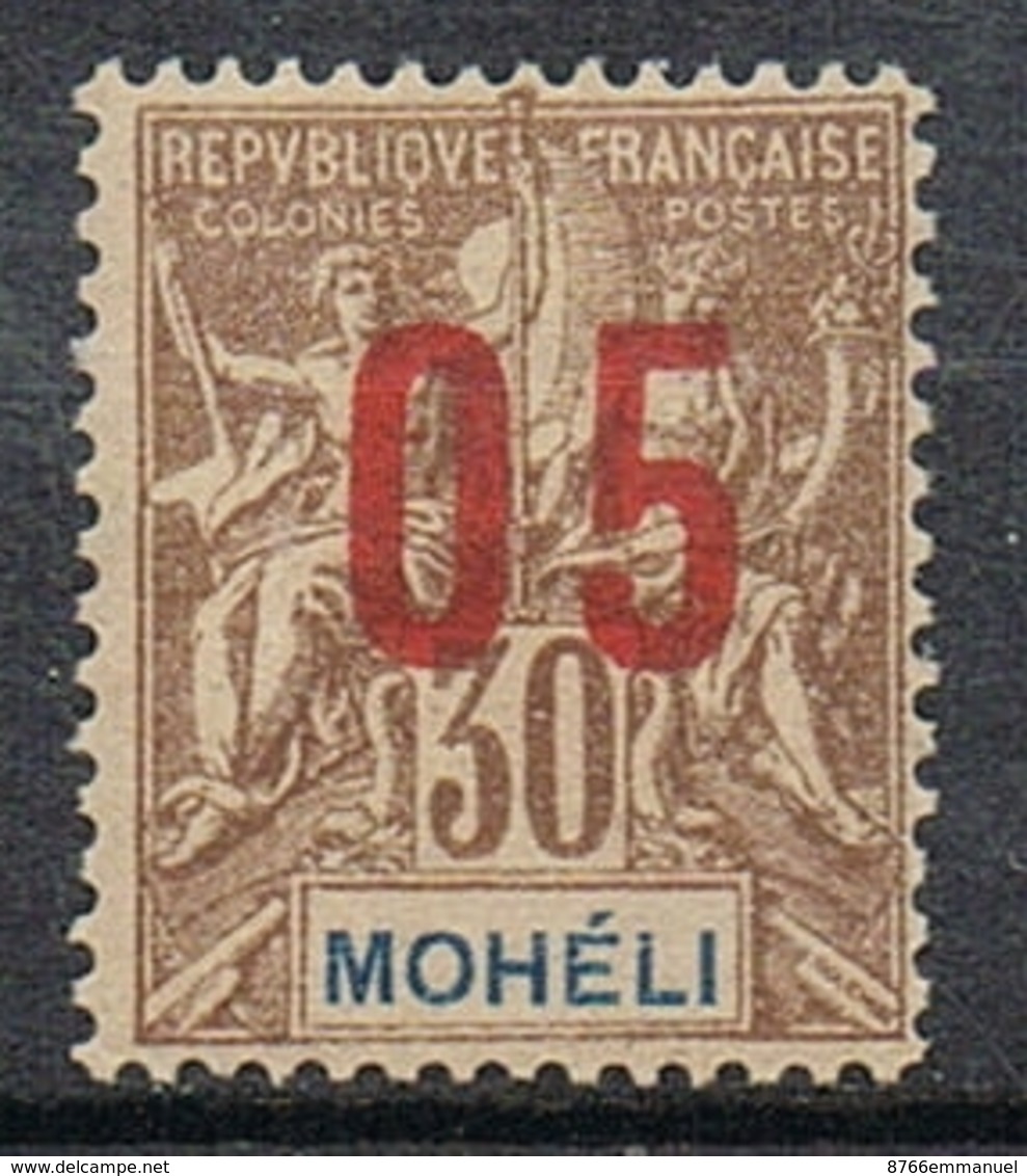 MOHELI N°19A N**  Variété Surcharge Espacée De 1.75mm - Neufs