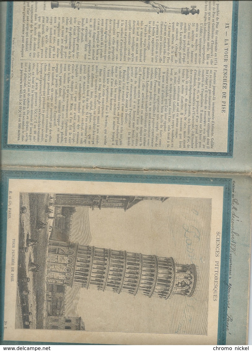 Torre Di Pisa Italia 1898 Tour De Pise Cahier Complet Excellent état  Protège-cahier Couverture 225 X 175 Mm 4 Scans - Omslagen Van Boeken