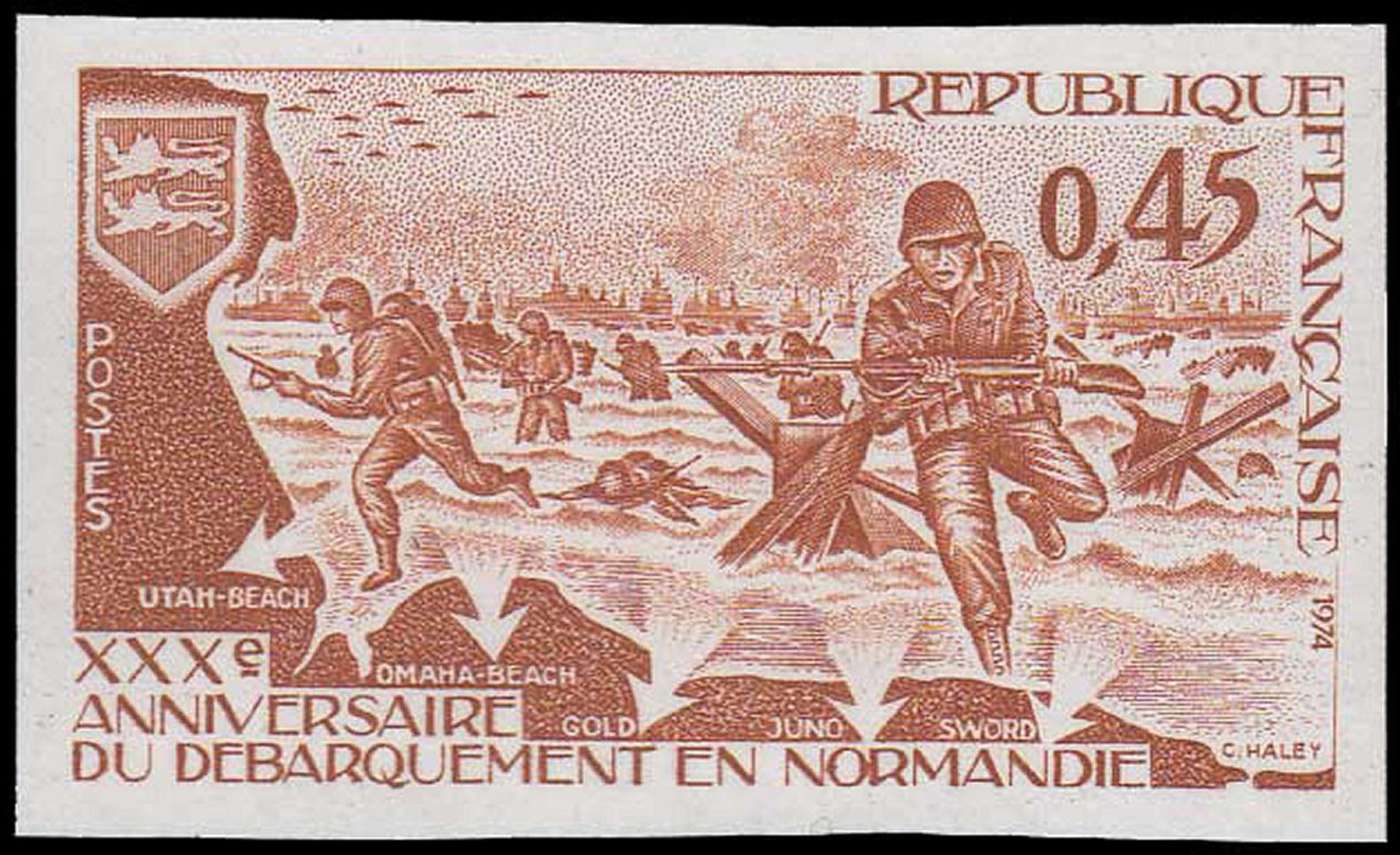 FRANCE Essais  1799 Essai En Brun: 30°an Du Débarquement En Normandie - Otros & Sin Clasificación