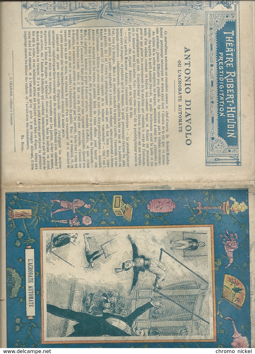 1900 Théâtre Robert-Houdin L'Acrobate Automate Antonio Diavolo Magie Prestidigitation Cahier Complet 225x175 Mm 4 Scans - Protège-cahiers