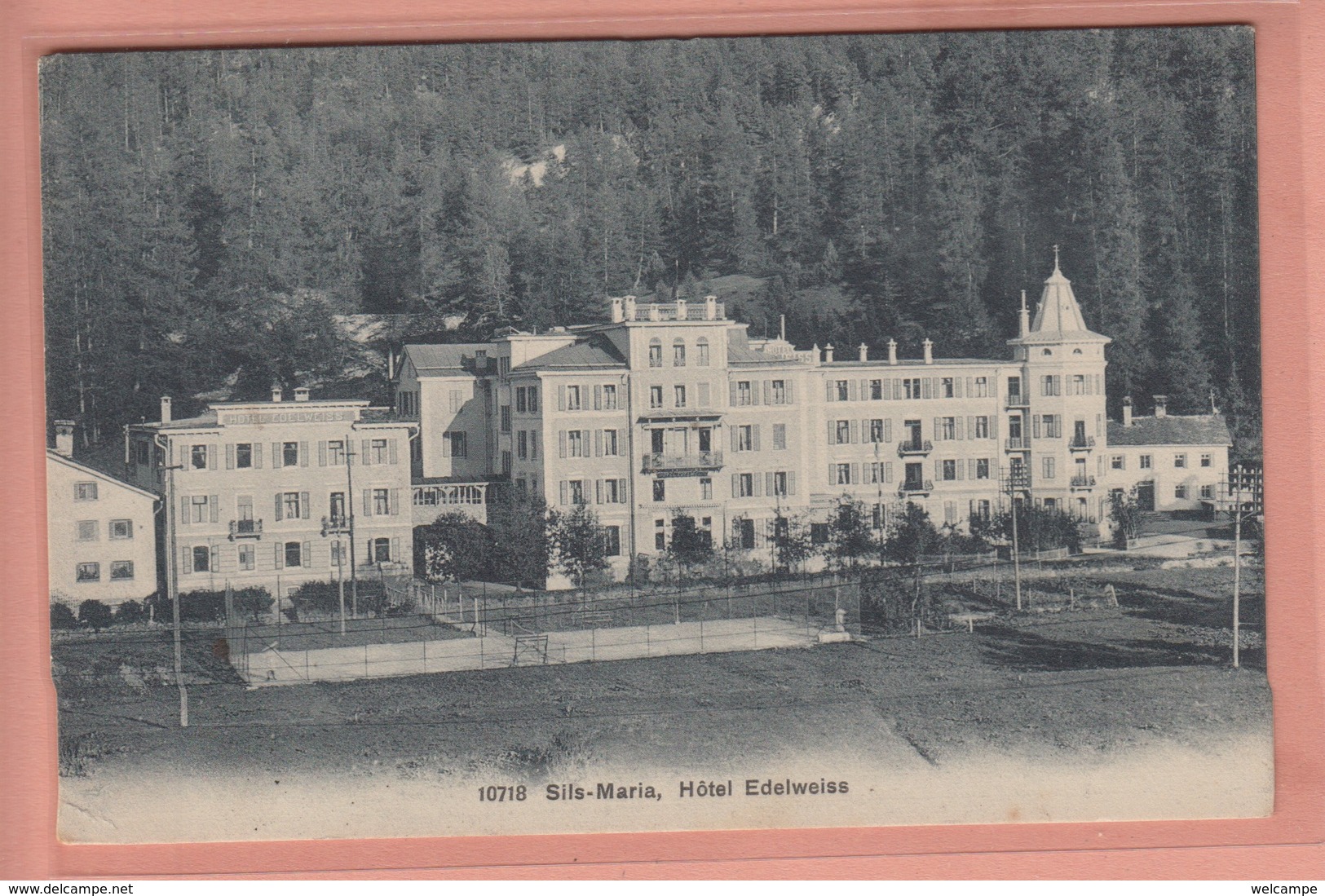 OUDE POSTKAART ZWITSERLAND - SCHWEIZ -  SILS-MARIA - HOTEL EDELWEISS - Autres & Non Classés