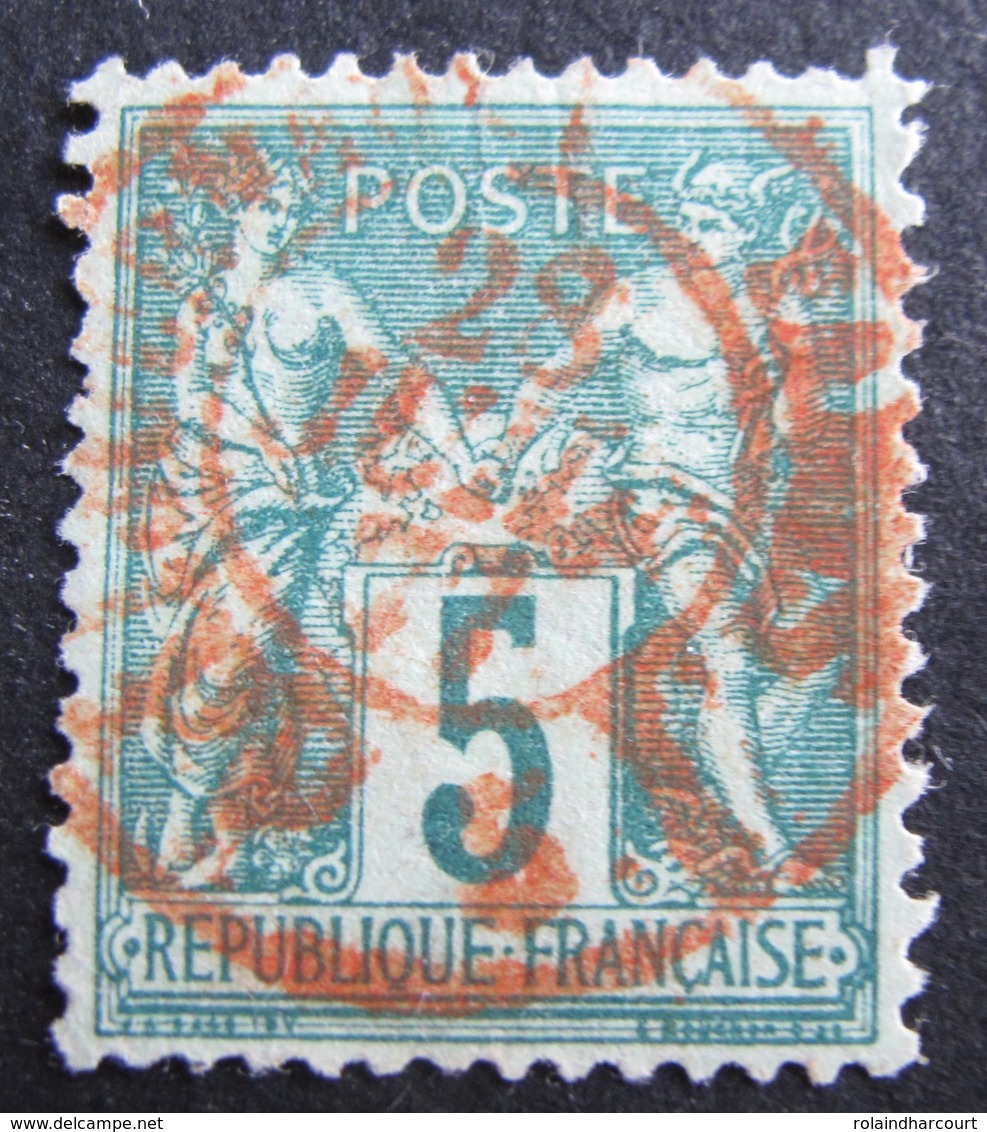 DF50500/323 - SAGE TYPE II N°75 - SUPERBE Cachet à Date ROUGE Des IMPRIMES / PARIS 28 JUILLET 1877 - TRES BON CENTRAGE - 1876-1898 Sage (Type II)