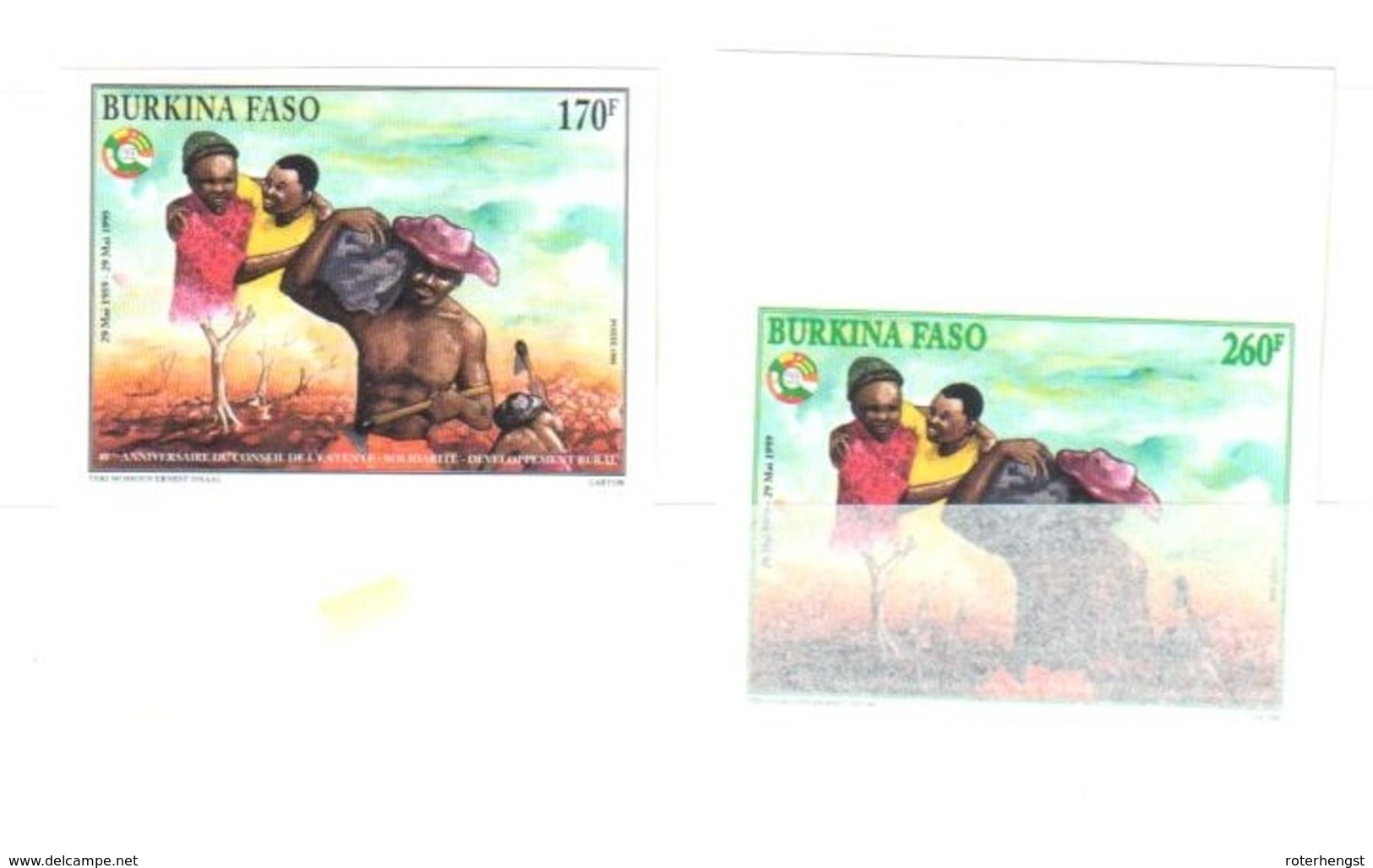 Burkina Faso Mnh ** Good IMPERF Set From 1999 Michel Cat -.- For Perf Stamps! - Burkina Faso (1984-...)