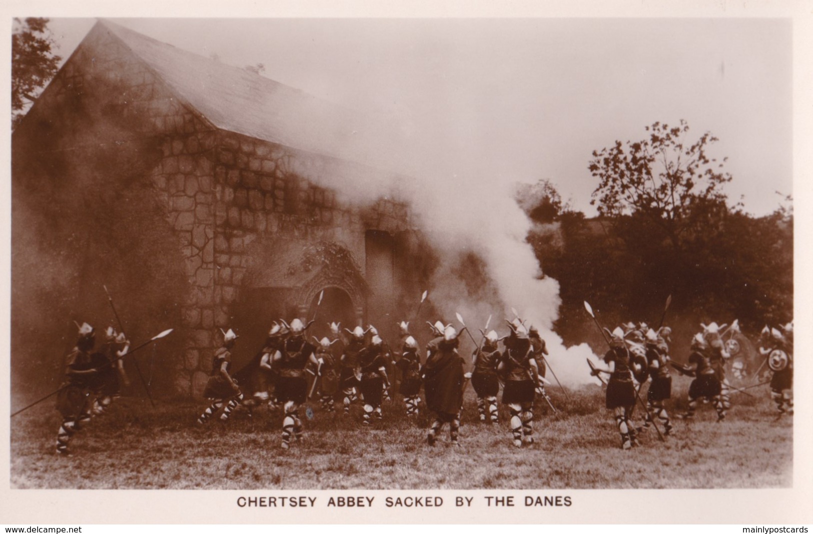 AO63 Runnymede Pageant RPPC, Chertsey Abbey Sacked By The Danes - Surrey