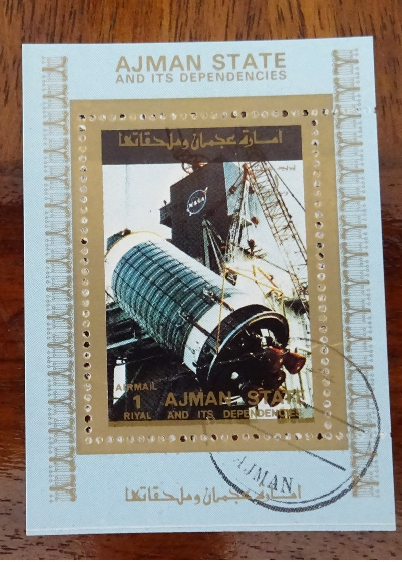 #FI-7# AJMAN MICHEL 2637/2652 MNH** USED CTO. SPACE. ONLY 700 ISSUED. ONE SHEET HAS A WRINKLE. SEE PICTURES. - Ajman