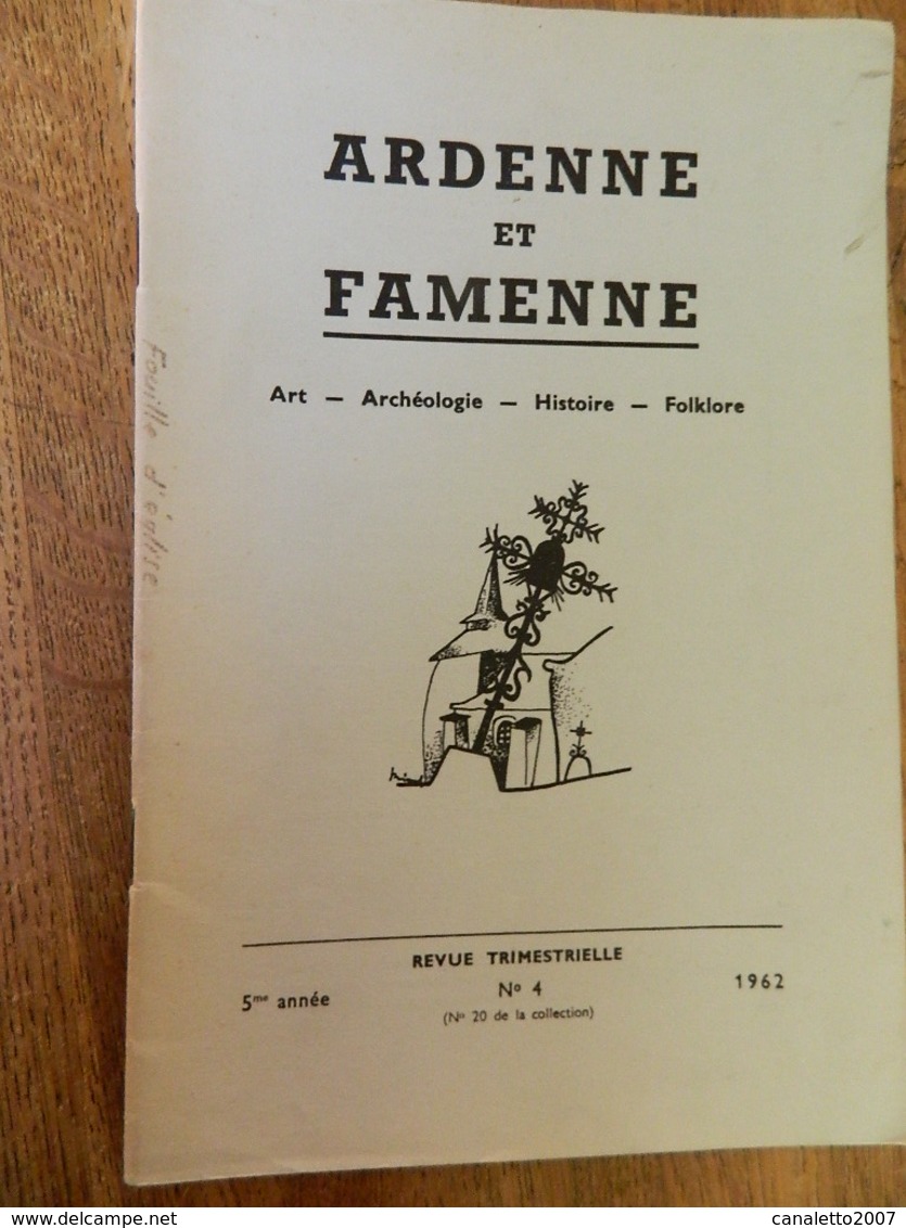 ARDENNE ET FAMENNE N° 4 DE 1962-PHOTO-PLAN DE L'EGLISE DE JEHONVILLE - Belgique