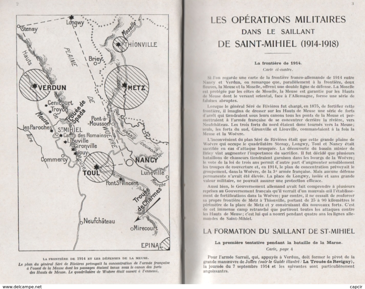 1914-18 : Le Saillant De Saint-Mihiel : Tranchée Calonne, Eparges, ...etc Guide Michelin Champs De Bataille. (4 Scannes) - 1914-18