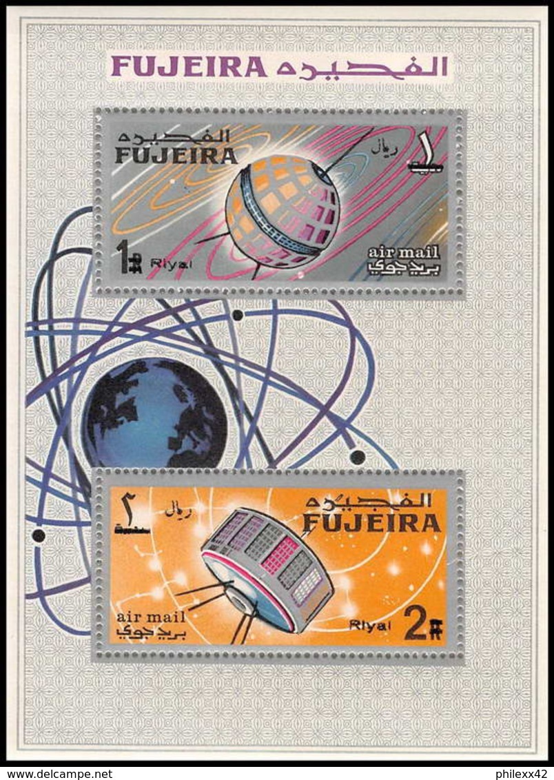 717f Fujeira MNH ** Mi Bloc N° 8 A Espace Space Research Satellites Probes Tiros Telstar Overprint - Asia