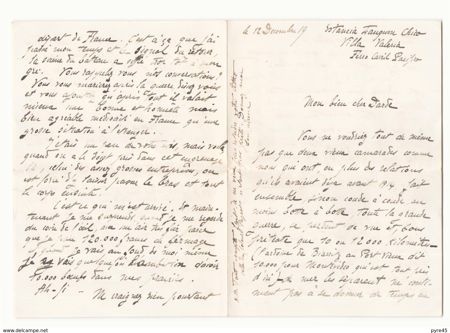 Correspondance Militaire Manuscrite Du Général Darde Du 12 Décembre - Manuscrits