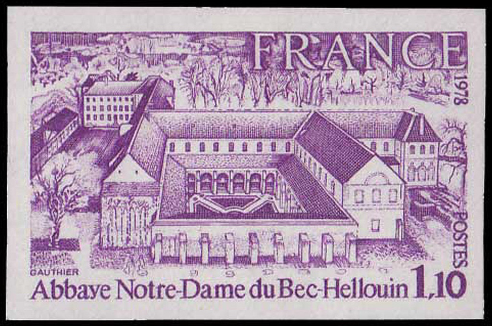 FRANCE Essais  1999 Essai En Lilas: Abbaye De Notre Dame Du Bec-Hellouin - Autres & Non Classés