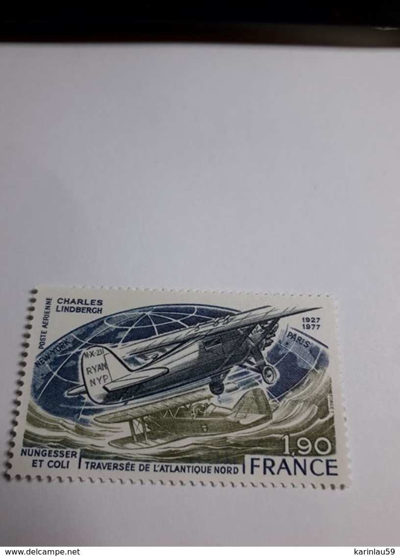 Timbre France 1977 - PA N° 50 - Cinquantenaire De La Traversée De L'Atlantique Nord - Lindbergh - Nungesser- Neuf - Neufs