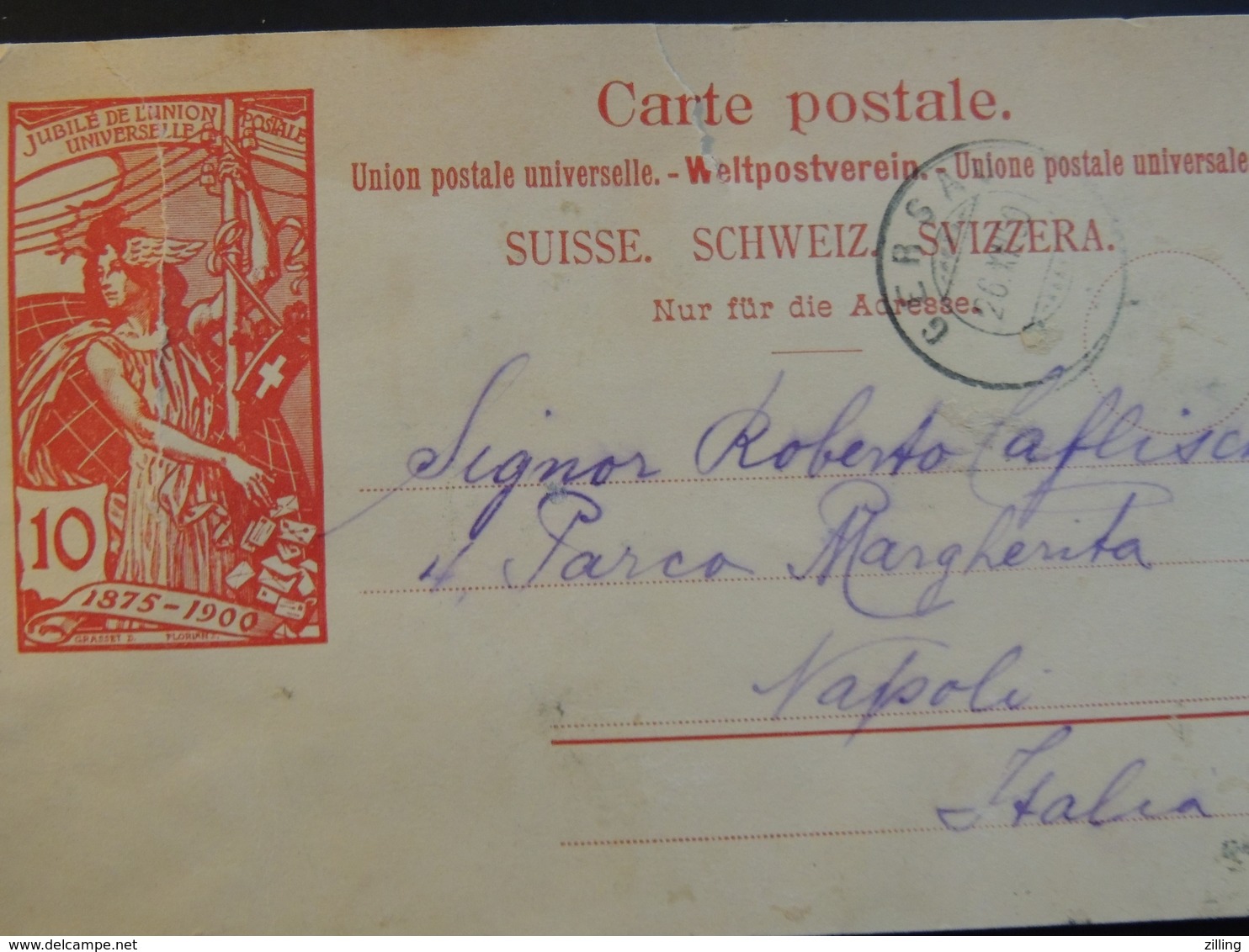 Svizzera- 1900- Biglietto Postale UPU Viaggiato - Entiers Postaux
