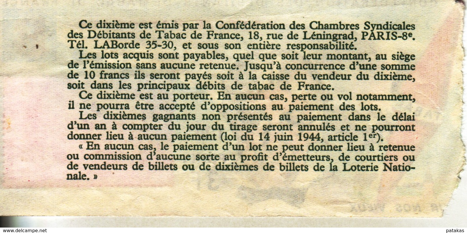 France - 379 - Pour Nos Vieux Confédération Des Débitants De Tabac - 36 ème Tranche 1971 - Lottery Tickets