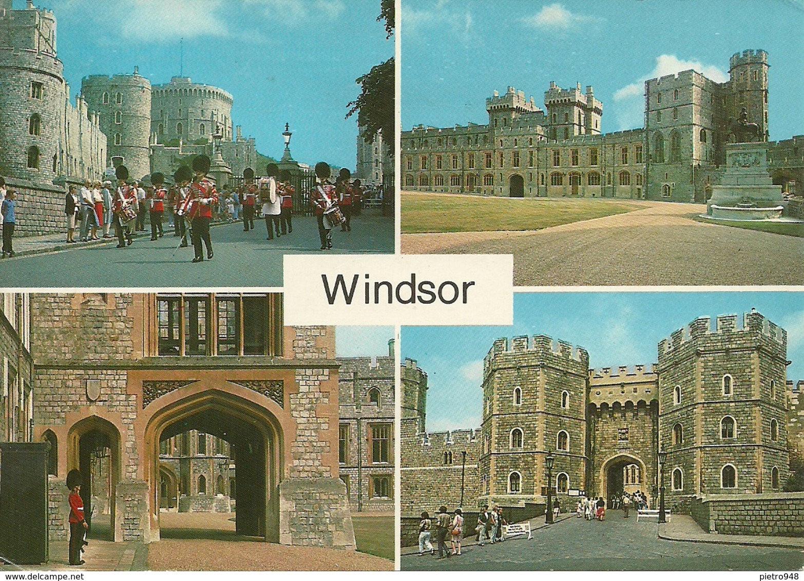 Windsor (Berkshire, U. K.) Views Of The Castle, Vues Du Chateau, Stamp "Commonwealth Games Edinburgh1996" - Windsor Castle