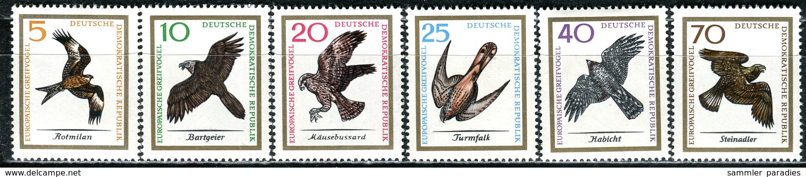 DDR - Mi 1147 / 1152 - ** Postfrisch (B) - Europäische Greifvögel - Ungebraucht