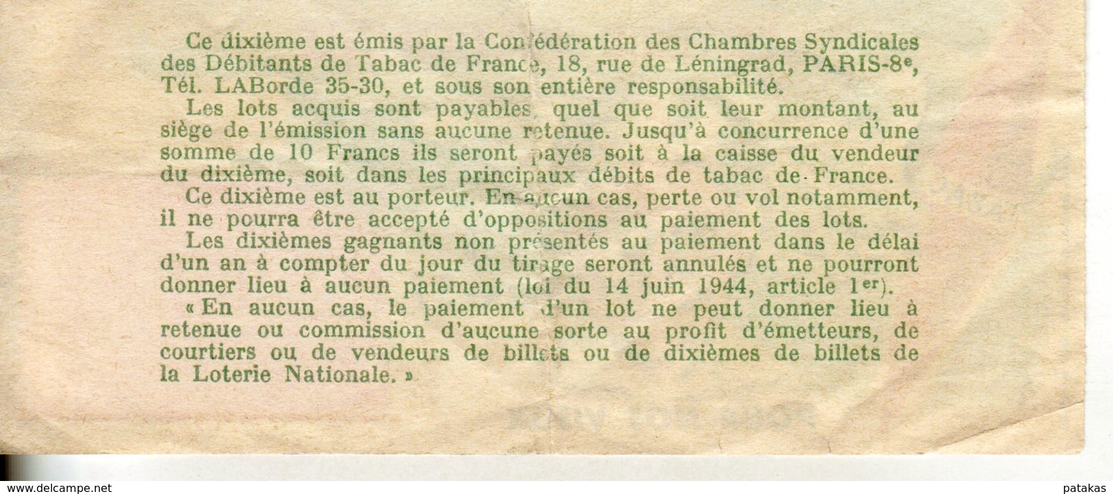 France - 383 - Pour Nos Vieux Confédération Des Débitants De Tabac - 47 ème Tranche 1968 - Billetes De Lotería