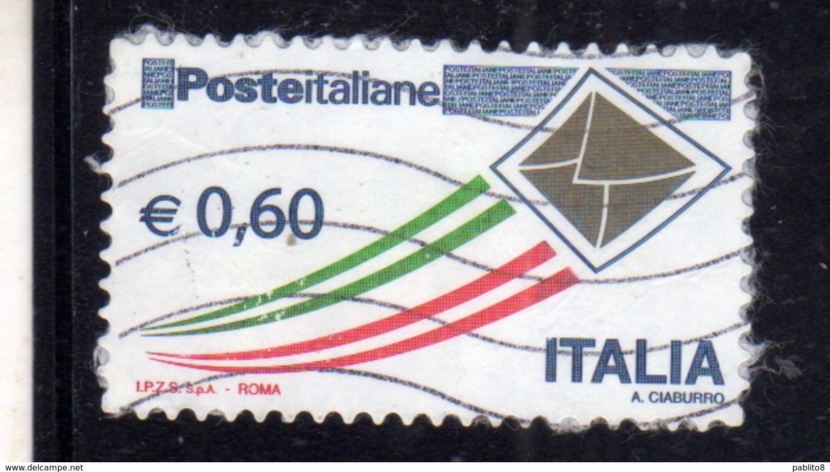 ITALIA REPUBBLICA ITALY REPUBLIC 2009 POSTA ITALIANA POSTE ITALIANE € 0,60 USATO USED OBLITERE' - 2001-10: Usati