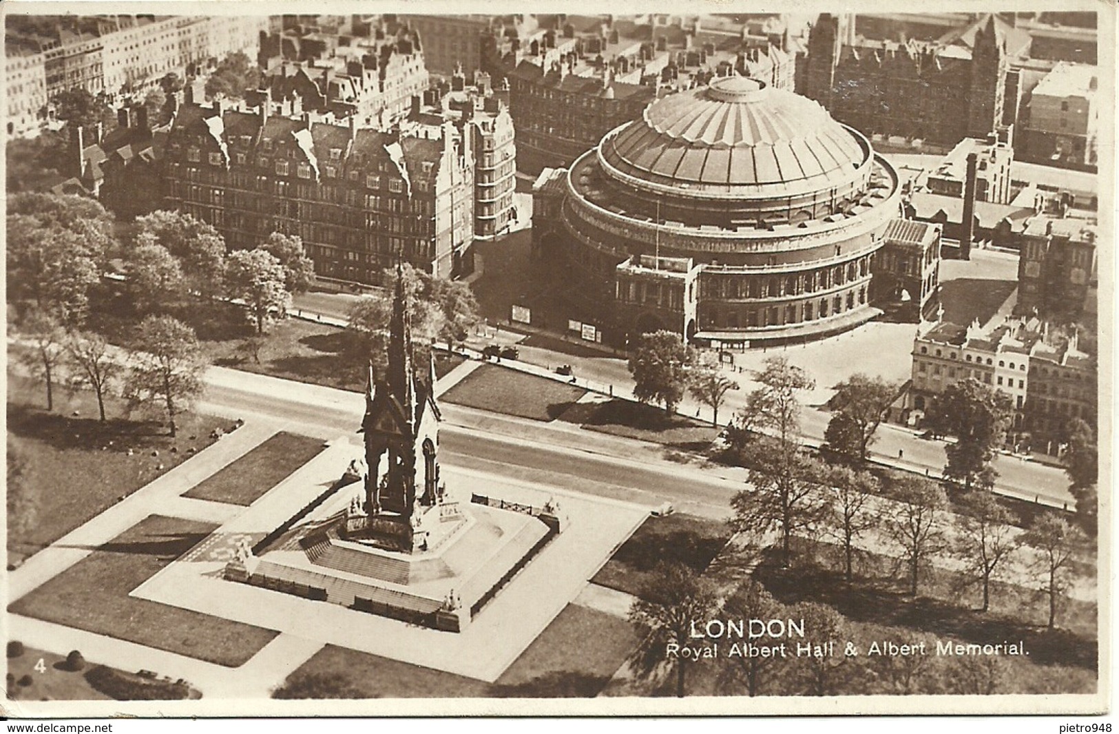 London (England, U. K.) Royal Albert Hall And Albert Memorial, Aerial View, Vue Aerienne, Luftansicht - Altri & Non Classificati